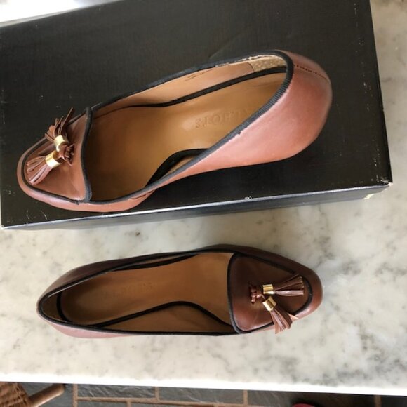 TALBOTS FLISS Cinnamon Black Cord Tassel Pumps 6M IOB - Picture 12 of 16